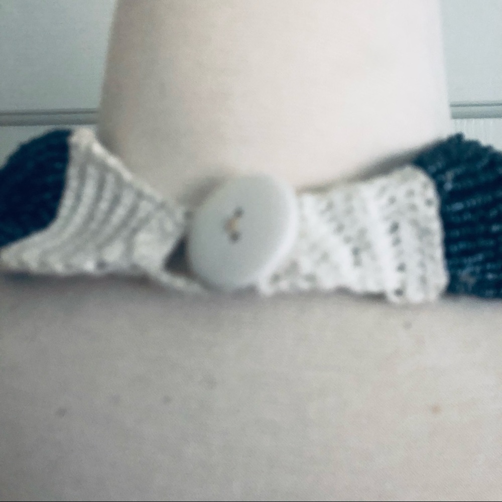 Multi Handcrafted Crochet Button Closure Black Be… - image 3